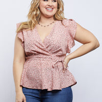 Curve Floral Peplum Top Plus Size Tops -2020AVE