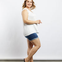 Curve Gillian Lace Sleeve Tee Plus Size Tops -2020AVE