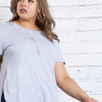 Curve Jamie Slit Tee Plus Size Tops -2020AVE