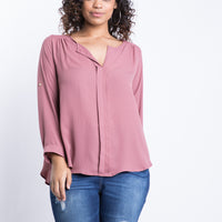 Curve Jasmine Flowy Blouse Plus Size Tops Mauve 1XL -2020AVE