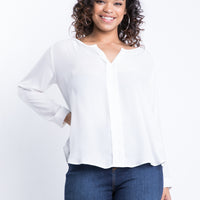 Curve Jasmine Flowy Blouse Plus Size Tops White 1XL -2020AVE