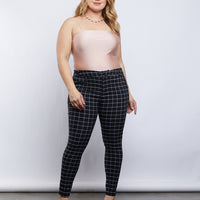 Curve Jessie Grid Pants Plus Size Bottoms -2020AVE