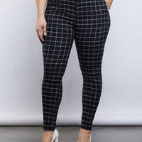 Curve Jessie Grid Pants Plus Size Bottoms -2020AVE