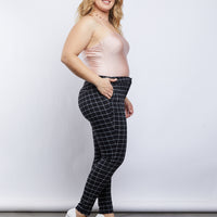 Curve Jessie Grid Pants Plus Size Bottoms -2020AVE
