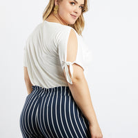 Curve Jolie Tie Sleeves Tee Plus Size Tops -2020AVE