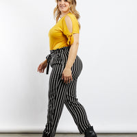 Curve Jolie Tie Sleeves Tee Plus Size Tops -2020AVE