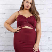 Curve Kailyn Open Front Dress Plus Size Dresses Burgundy 1XL -2020AVE