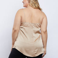 Curve Lace Trim Tank Plus Size Tops -2020AVE