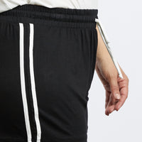 Curve Lacy Striped Sporty Shorts Plus Size Bottoms -2020AVE