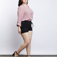 Curve Laid Back Chiffon Blouse Plus Size Tops -2020AVE