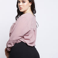 Curve Laid Back Chiffon Blouse Plus Size Tops -2020AVE