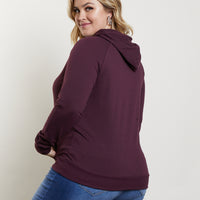 Curve Laid-Back Hoodie Plus Size Tops -2020AVE