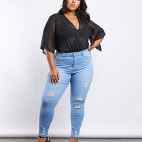 Curve Lilia Ripped Jeans Plus Size Bottoms Light Blue 14 -2020AVE