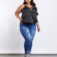 Curve Lilia Ripped Jeans Plus Size Bottoms Medium Blue 14 -2020AVE