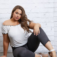 Curve Making Waves Off The Shoulder Top Plus Size Tops -2020AVE