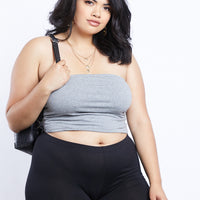 Curve Mia Tube Top Plus Size Tops Gray XL -2020AVE
