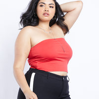 Curve Mia Tube Top Plus Size Tops Red XL -2020AVE