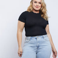 Curve Mock Neck Top Plus Size Tops -2020AVE