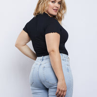 Curve Mock Neck Top Plus Size Tops -2020AVE