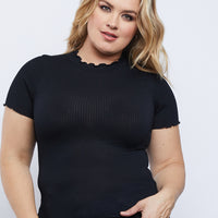 Curve Mock Neck Top Plus Size Tops -2020AVE