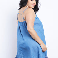 Curve Olivia Blue Chambray Dress Plus Size Dresses -2020AVE