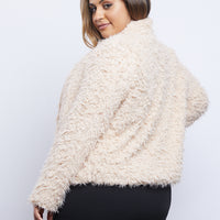 Curve On Cloud Nine Fuzzy Jacket Plus Size Outerwear -2020AVE