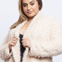 Curve On Cloud Nine Fuzzy Jacket Plus Size Outerwear -2020AVE