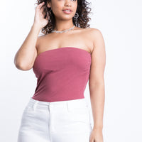 Curve Remi Tube Top Plus Size Tops Rose 1XL -2020AVE