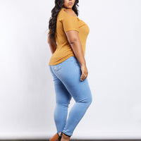 Curve Renee Cold Shoulder Knit Top Plus Size Tops -2020AVE