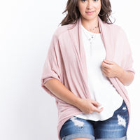 Curve See Right Through Me Cardigan Plus Size Outerwear Pink 1XL -2020AVE