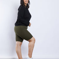 Curve Simple Bike Shorts Plus Size Bottoms -2020AVE