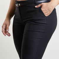 Curve Skinny Belted Pants Plus Size Bottoms -2020AVE