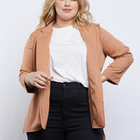 Curve Sleek Style Blazer Plus Size Outerwear -2020AVE