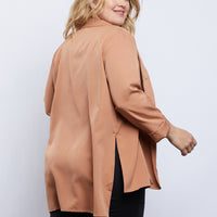 Curve Sleek Style Blazer Plus Size Outerwear -2020AVE