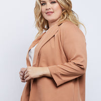 Curve Sleek Style Blazer Plus Size Outerwear -2020AVE