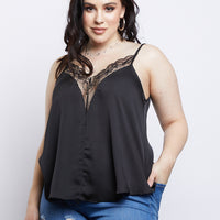 Curve Sleepless Nights Cami Plus Size Tops Black 1XL -2020AVE