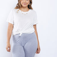 Curve Sporty Girl Biker Shorts Plus Size Bottoms Heather Gray 1XL -2020AVE