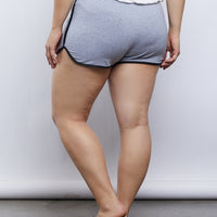 Curve Striped Sporty Shorts Plus Size Bottoms -2020AVE