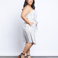 Curve The Sweet Escape Striped Midi Dress Plus Size Dresses -2020AVE