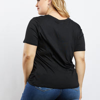 Curve Twisted Tee Plus Size Tops -2020AVE
