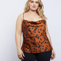 Curve Wildin' Satin Tank Plus Size Tops -2020AVE