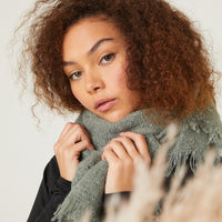 Queenie Plush Blanket Scarf Accessories Sage One Size -2020AVE