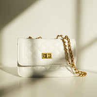 Quilted Chain Strap Bag Accessories White One Size -2020AVE