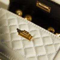 Quilted Chain Strap Bag Accessories White One Size -2020AVE