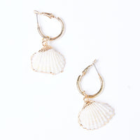 Golden Shell Hoop Earrings Jewelry Gold One Size -2020AVE