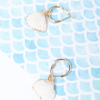 Golden Shell Hoop Earrings Jewelry Gold One Size -2020AVE