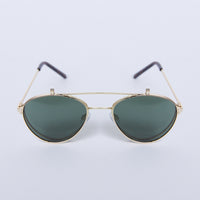 Seeing Double Flip-Up Sunglasses Accessories Green/Gold One Size -2020AVE