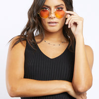 Round Retro Two-Toned Sunglasses Accessories -2020AVE