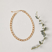 Short Curb Chain Necklace Jewelry Gold One Size -2020AVE