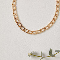 Short Curb Chain Necklace Jewelry Gold One Size -2020AVE